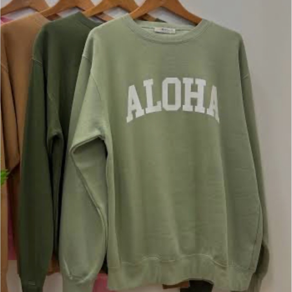 Mahina Sage Green Aloha Sweatshirt